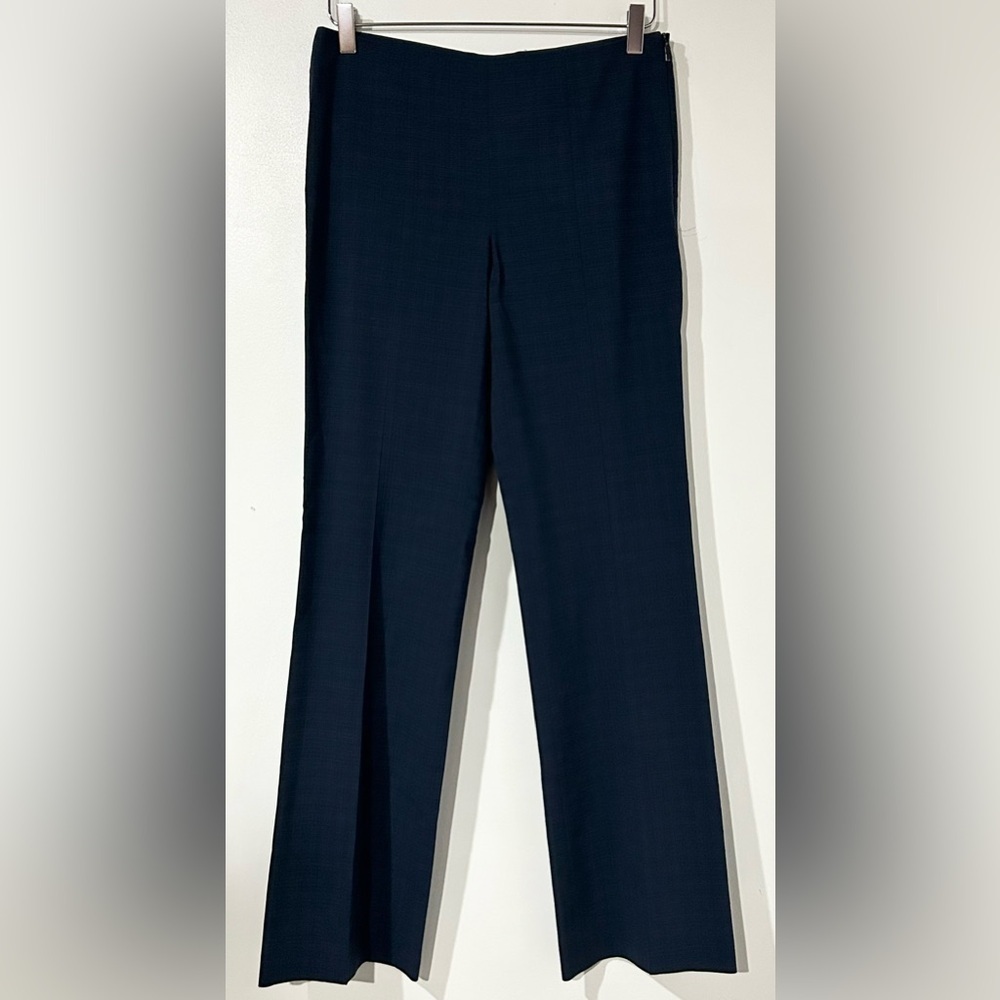 BOSS Hugo Boss Tilana Virgin Wool Crosshatch Trousers Navy 2